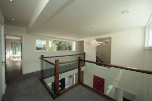 light filled landing in the contemporary one off family home.